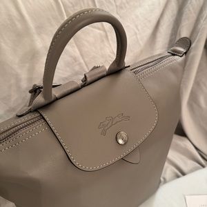 Longchamp LE PLIAGE full leather BACKPACK in Etoupe/ Turtledove
